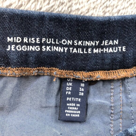 Lands End Womens Mid Rise Pull-On Skinny Jeans Size 6P Blue Denim Casual Stretch - Picture 10 of 16